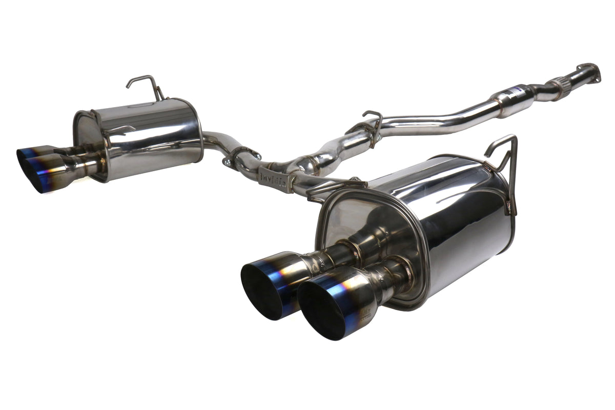Invidia 15+ Subaru STI 4Dr Q300 Single Layer Titanium Burnt Quad Tip Cat-Back Exhaust - HS15STIG2T