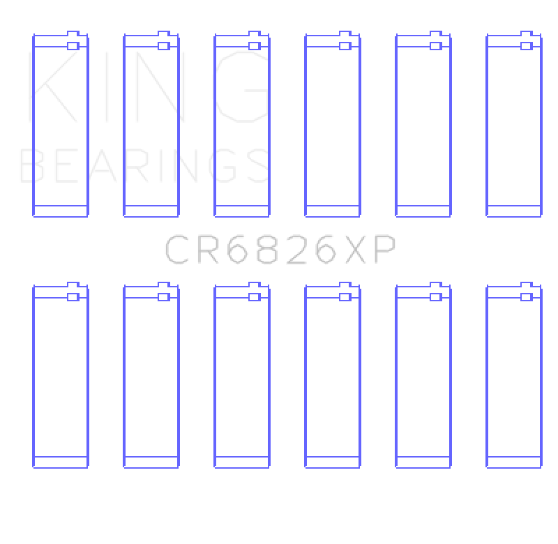 King Engine Bearings Gm/HolDEn 3.6 Lf4/Lfx/Lgx (Size +0.25mm) Connecting Rod Bearing Set - CR6826XP0.25
