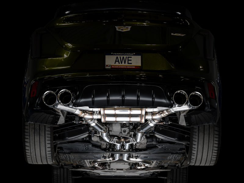 AWE Tuning 2021+ Cadillac CT4-V Blackwing SwitchPath Exhaust - Chrome Silver Tips - 3025-42436