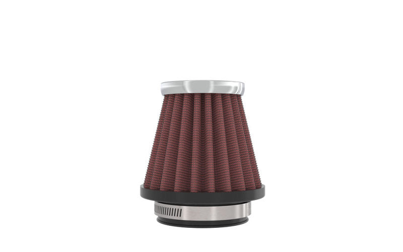 K&amp;N Universal Chrome Filter-Round Tapered-1.688in Flange ID x 2in Top OD x 3in Base OD x 2.75in H - RC-1070