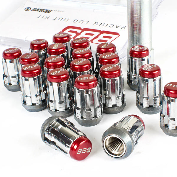BBS McGard Lug Nut Set 12x1.25 Red/Black - PLGM125BKR for 2013-2025 Subaru BRZ - front view