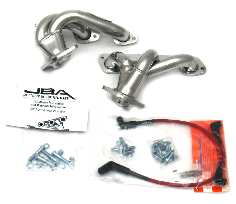 JBA 07-11 Jeep 3.8L V6 1-1/2in Primary Silver Ctd Cat4Ward Header - 1528SJS