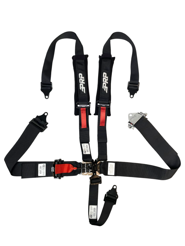 PRP 5 Pt Harness Latch and Link with 2in Shoulders-3in Lap Belts and Ratchet Straps SFI 16.1- Black - SBH5.3x2RT