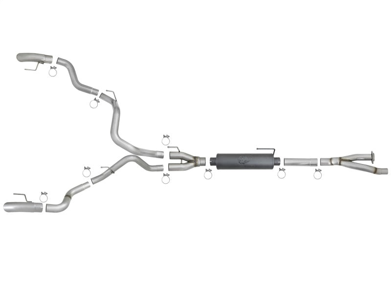 aFe MACH Force-Xp Cat-Back Exhaust w/Dual Hi-Tuck Tips 17-18 Ford F-150 Raptor V6-3.5L (tt) - 49-33095