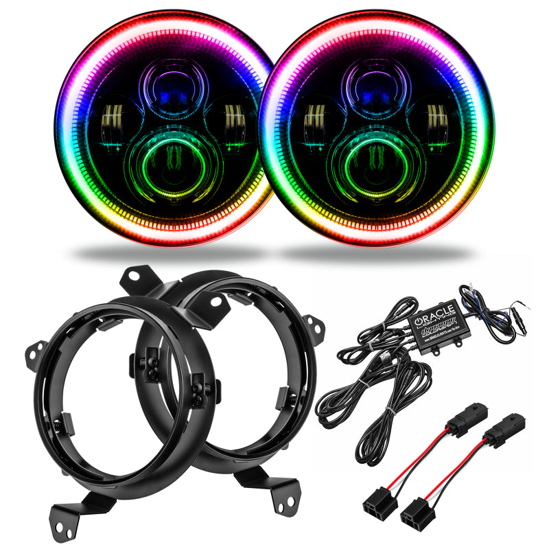 Oracle Jeep Wrangler JL/Gladiator JT 7in. High Powered LED Headlights (Pair) - Dynamic SEE WARRANTY - 5769J-332