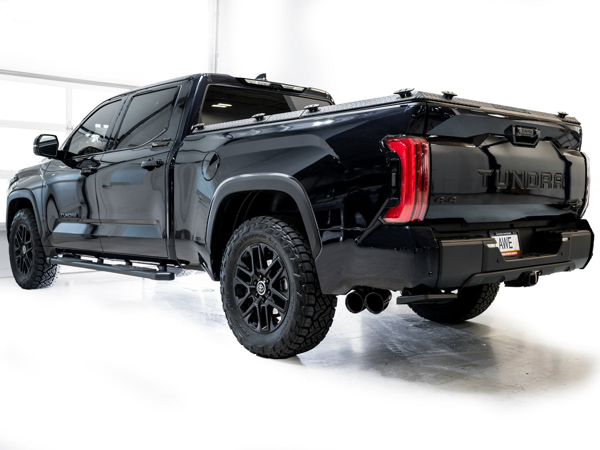 AWE 0FG Exhaust for 3rd Gen Toyota Tundra - Dual Diamond Black Tips - 3015-33063
