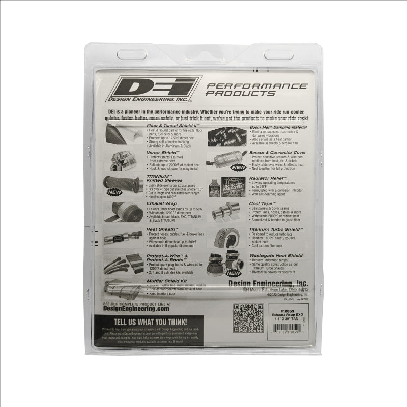 DEI Exhaust Wrap 1.5in x 30ft - EXO - Tan - 10059