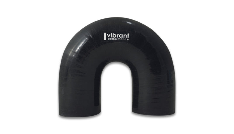 Vibrant 4 Ply Reinforced Silicone Elbow Connector - 1.25in ID x 5.50in Leg 180 Deg Elbow (Black) - 19656