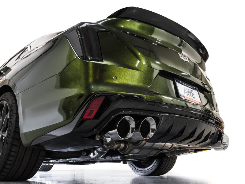 AWE Tuning 2021+ Cadillac CT4-V Blackwing SwitchPath Exhaust - Chrome Silver Tips - 3025-42436