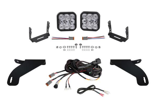 Diode Dynamics 21-22 Ford F-150 SS5 Bumper LED Pod Light Kit - Pro White Driving - DD7332 for 2021-2023 Ford F 150 - front vi