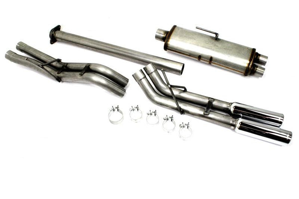 JBA 15-20 Ford F-150 2.7L/3.5L/5.0L 409SS Pass Side Dual Exit Cat-Back Exhaust - 40-2539 for 2015-2021 Ford F 150 - front vie