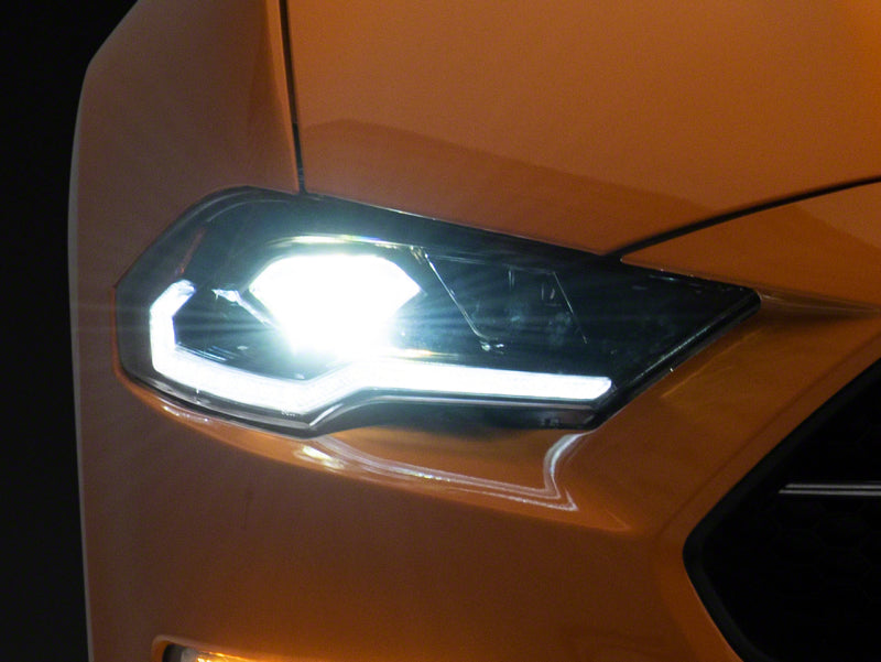 Raxiom 18-23 Ford Mustang GT EcoBoost LED Projector Headlights- Blk Housing (Clear Lens) - 412122