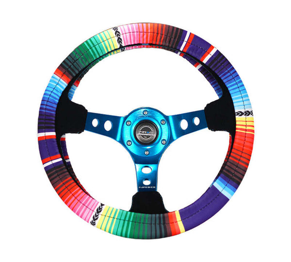 NRG Steering Wheel Cover - Mexicali Stretch Polyester w/ PrismaTag - SWC-001MEXICALI - front view