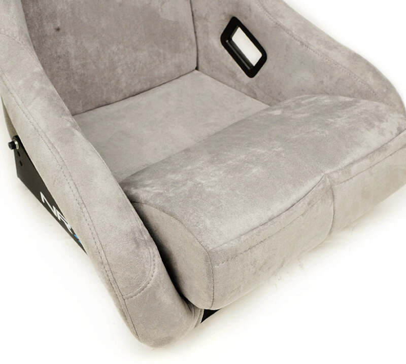 NRG FRP Bucket Seat ULTRA Edition - Large (Grey Alcantara/Pearlized Back) - FRP-302GY-ULTRA - close-up view 2 3 4 5 6