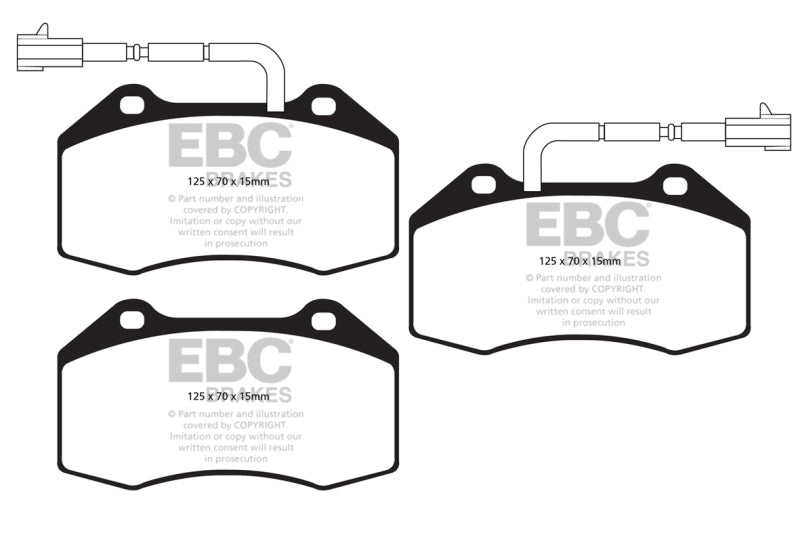 EBC 14+ Alfa Romeo 4C 1.75 Turbo Redstuff Front Brake Pads - DP32021/2C