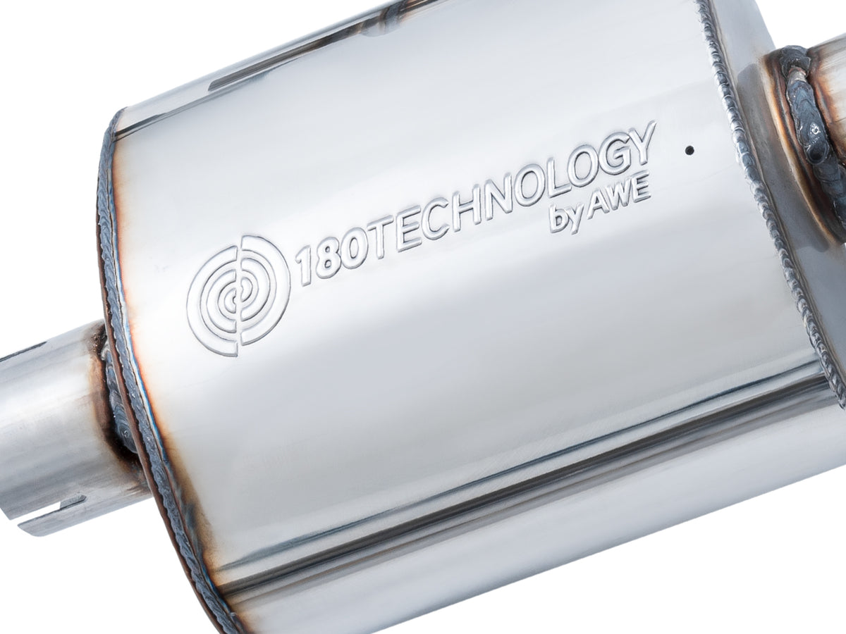 AWE Tuning Audi B9 A4 Touring Edition Exhaust Dual Outlet - Diamond Black Tips (Includes DP) - 3015-33078