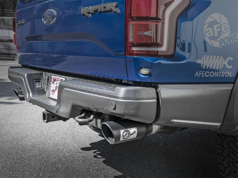 aFe MACH Force-Xp 3in to 3-1/2in 304 SS Cat-Back Exhaust w/Black Tip 17-18 Ford F-150 Raptor V6 3.5L - 49-33094-B