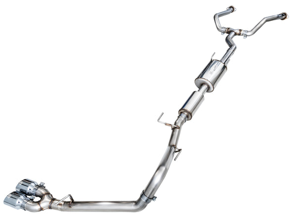AWE 0FG Exhaust for 3rd Gen Toyota Tundra - Dual Chrome Silver Tips - 3015-32063