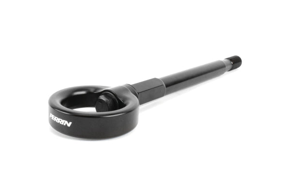 Perrin 08-14 Subaru WRX/STI Tow Hook Kit (Front) - Flat Black - PSP-BDY-231BK for 2008-2021 Subaru WRX STI - front view