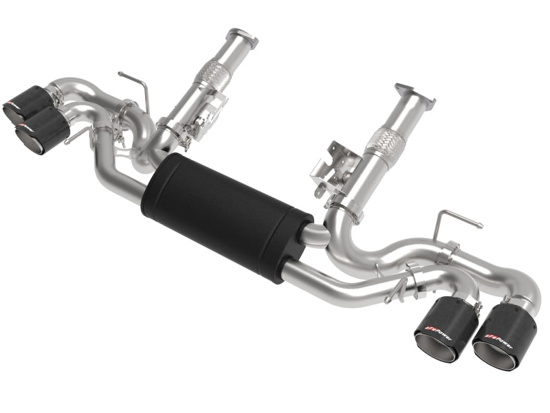 aFe MACH Force-Xp 3in to 2-1/2in 304SS Cat-Back (No NPP) 20-25 Chevy Corvette (C8) 6.2L - Carbon Tip - 49-34127-C