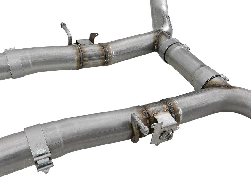 aFe MACH Force-Xp 3in 304 SS Cat-Back Exhaust 15-20 Dodge Charger Hellcat V8-6.2L/6.4L w/o Muffler - 49-32070NM