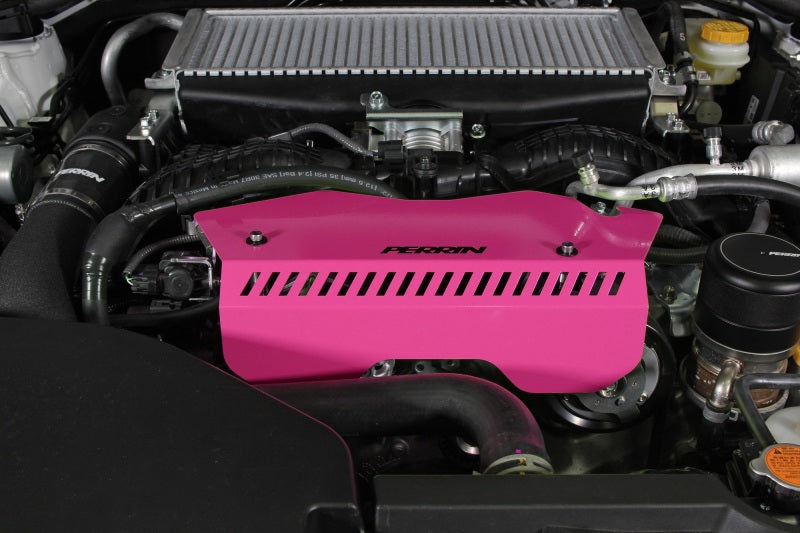 Perrin 2022+ Subaru WRX Pulley Cover - Hyper Pink - PSP-ENG-153HP