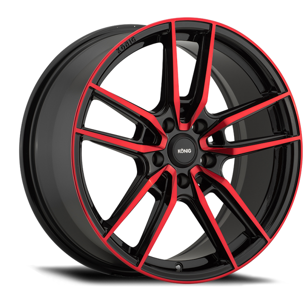 Konig Myth 16x7.5 5x114.3 ET43 Gloss Black w/ Red Tinted Clearcoat - MY7651443R by Konig