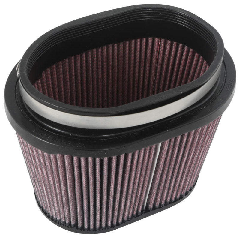 K&amp;N Universal Rubber Filter 6.25in x 4in Oval FLG / 7.375in x 5.5in Base / 6.25in x 4in Top / 5in H - RU-1001