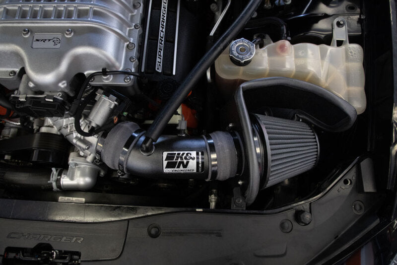 K&N 17-23 Dodge Charger/Challenger Hellcat SC 6.2L V8 DRYFLOW Performance Air Intake System - 30-2553TTK