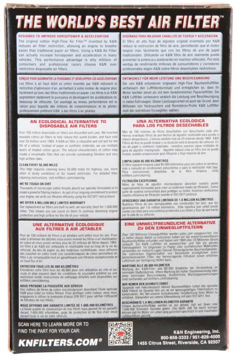 K&amp;N Universal Rubber Filter 2.125in Flange ID 3.5in Base OD 3.5in Top OD 5in Height - RB-0510