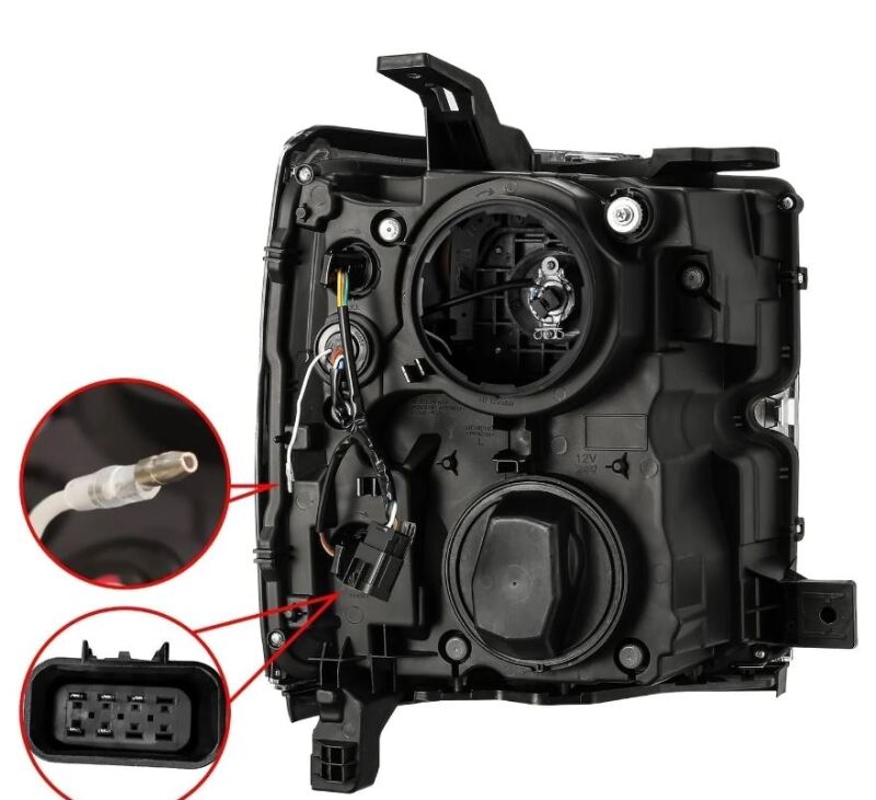 AlphaRex 15-19 Chevy Silverado 2500/3500 LUXX-Series Proj. Headlights Blk w/Actv SeqSig &amp; SBDRL - 880098