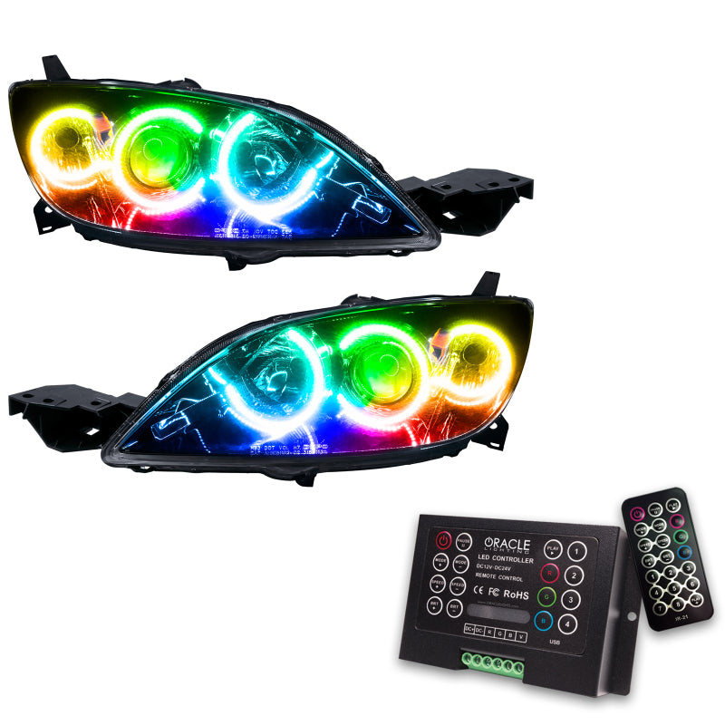 Oracle 04-09 Mazda 3 SMD HL - Hatchback - Halogen Style - ColorSHIFT w/ 2.0 Controller SEE WARRANTY - 7086-333