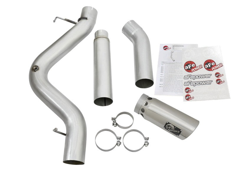 aFe Atlas Exhaust 5in DPF-Back Aluminized Steel w/ Polished Tips 16-17 GM Diesel Truck V8-6.6L (td) - 49-04081-P