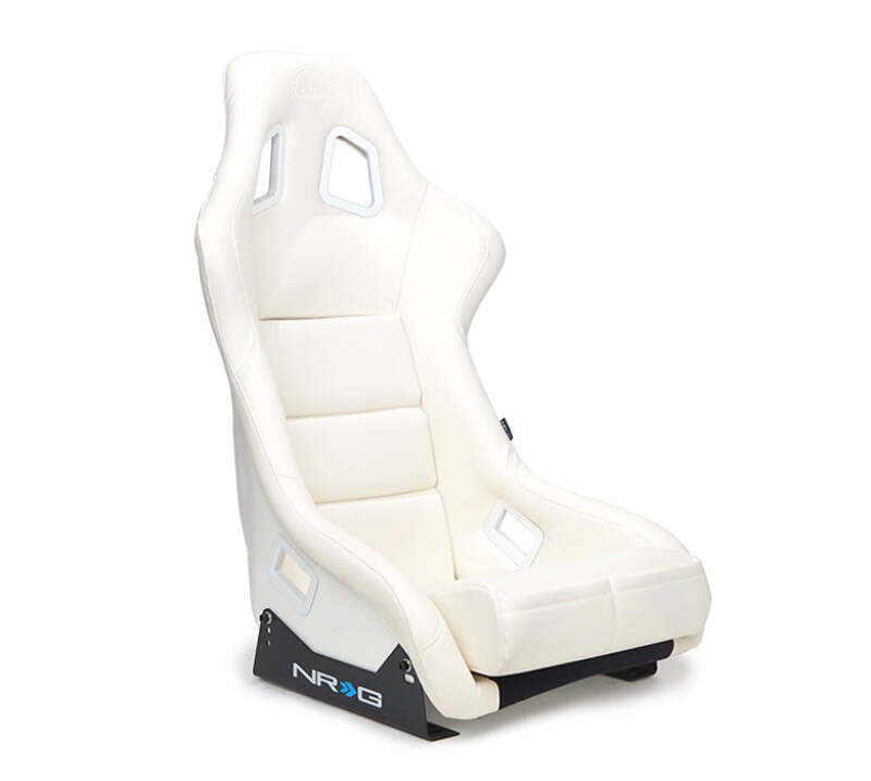 NRG FRP Bucket Seat White Vinyl Material (Large) - FRP-302WT-V - front view