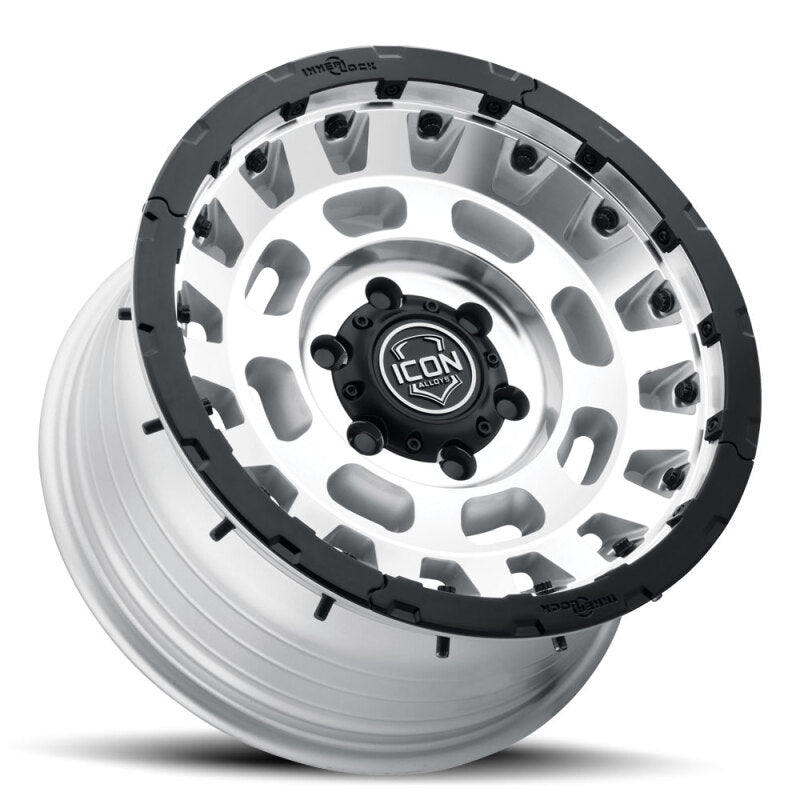 Icon Hammer Pro 17x8.5 / 6x5.5 / 25mm / 5.75in BS - Silver Machined - 21017859057SM for 2024-2025 Lexus GX - angle view