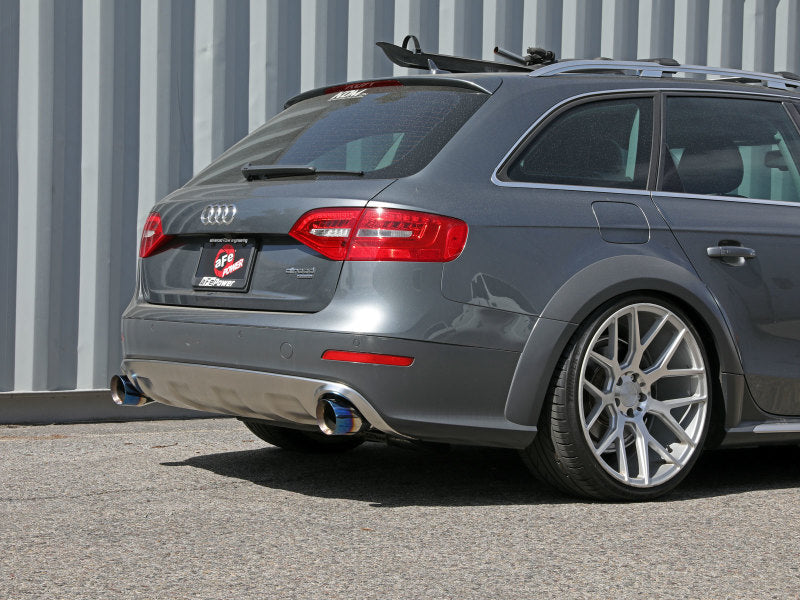 afe MACH Force-Xp 13-16 Audi Allroad L4 SS Cat-Back Exhaust w/ Blue Flame Tips - 49-36438-L