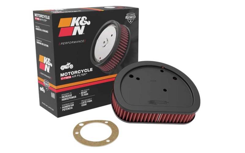 K&N Replacement Air Filter 7.125in L x 5.688in W x 1.625in H for Harley Davidson - HD-1611