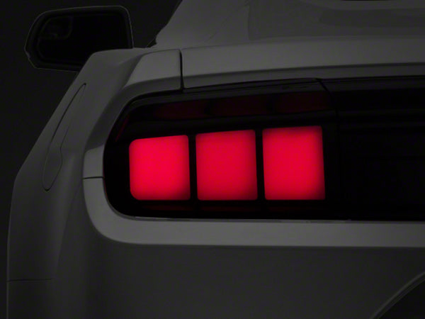 Raxiom 15-23 Ford Mustang Profile LED Tail Lights Gloss Blk Housing- Red Lens - 402182 for 2015-2023 Ford Mustang - front vie