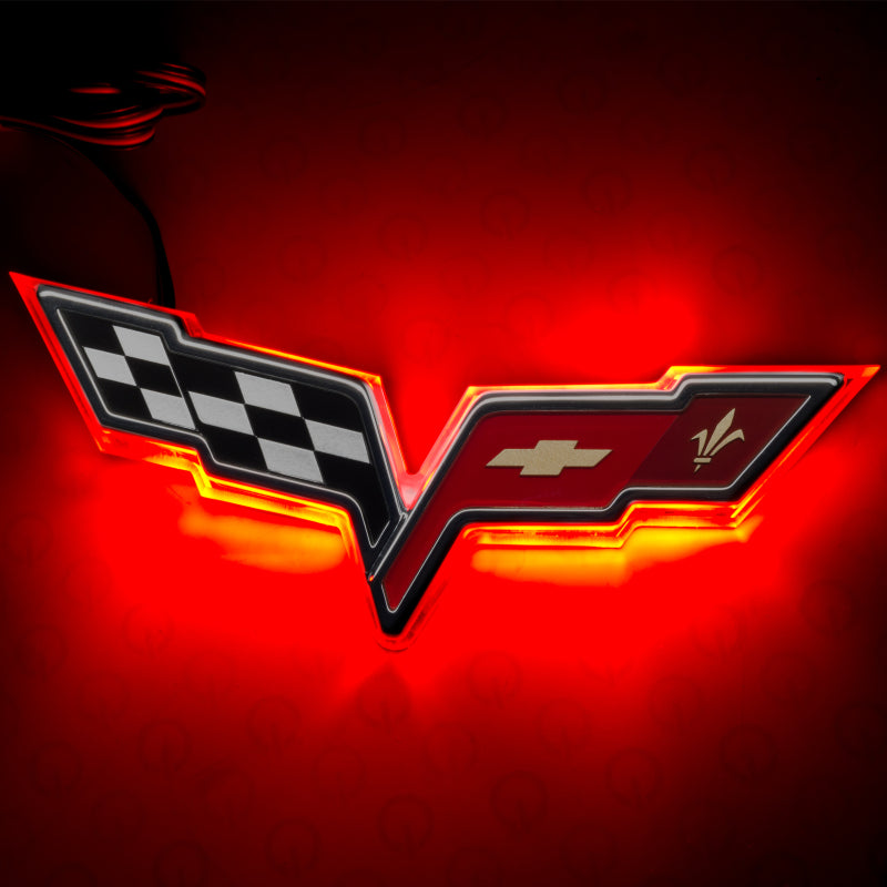 Oracle Chevrolet Corvette C6 Illuminated Emblem - Dual Intensity - Red SEE WARRANTY - 3098-003