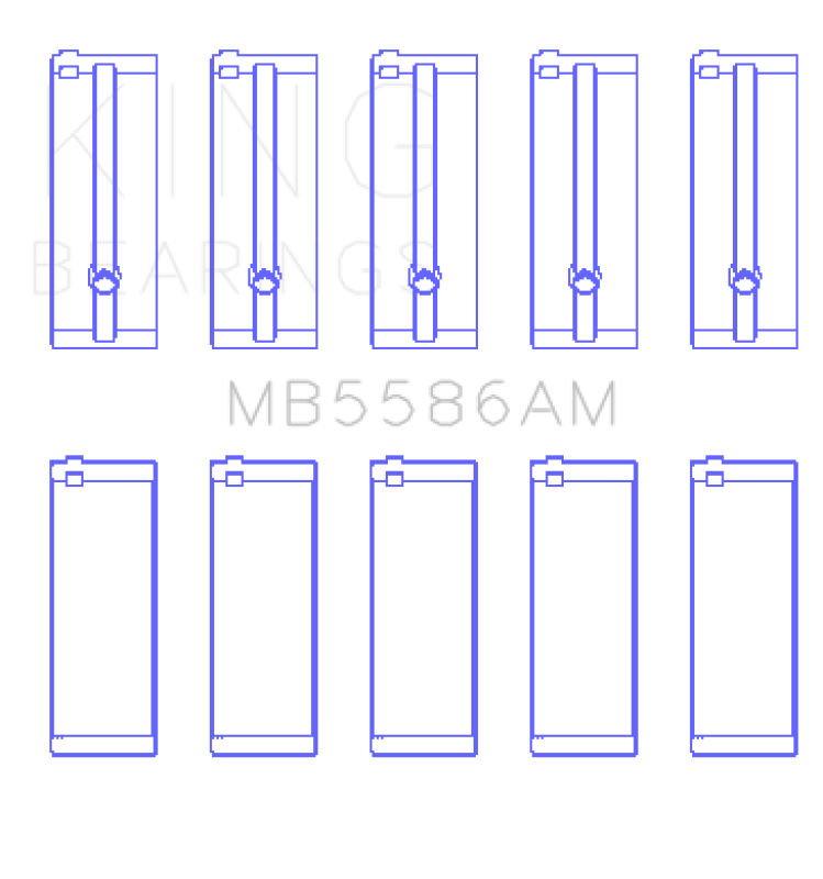 King Engine Bearings Isuzu 4Ze1 Sohc 8V (Size +0.25mm) Main Bearing Set - MB5586AM0.25