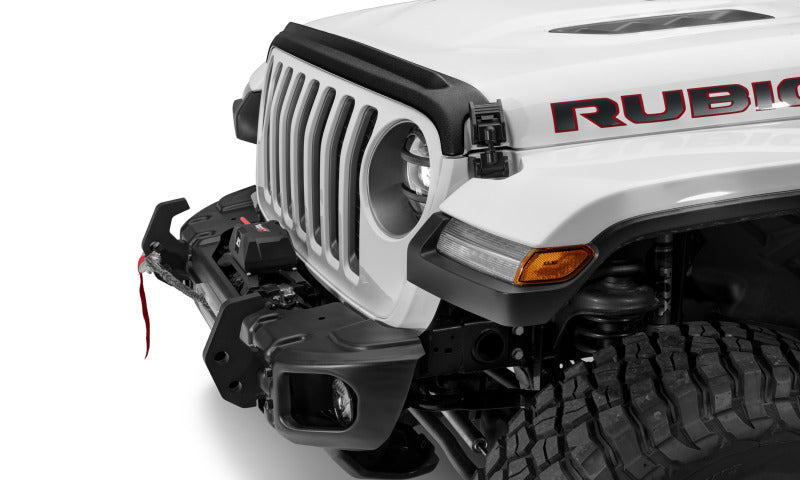 AVS 07-18 Jeep Wrangler (JK) Aeroskin II Textured Low Profile Hood Shield - Black - 436060