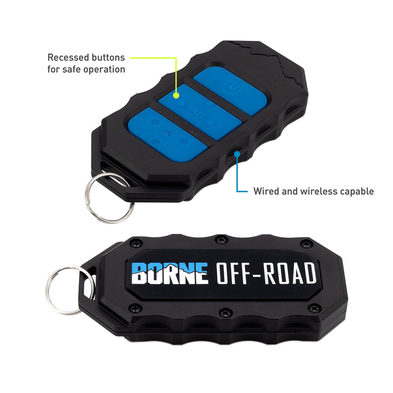 Borne Off-Road 10K Winch - Black Synthetic Rope - BNWN-10-SBK