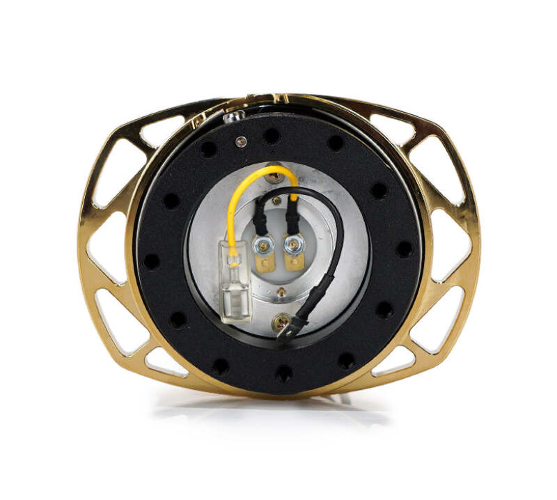 NRG Quick Release Kit Gen 257 - Black Body / Chrome Gold Cutout Ring - SRK-257BK-CG - close-up view