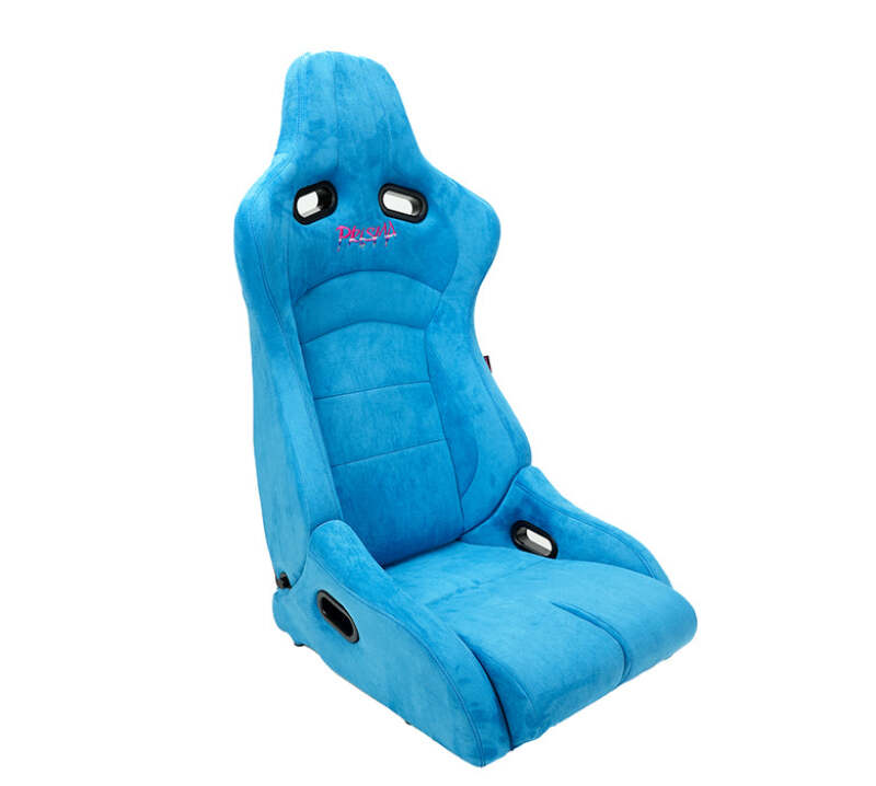 NRG Prisma Lab Reclinable Bucket Racing Seat - Pair (Blue) - RSC-710 L/R-BL - front view