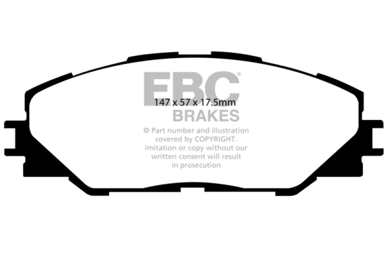EBC 09-10 Pontiac Vibe 2.4 2WD Greenstuff Front Brake Pads - DP21792