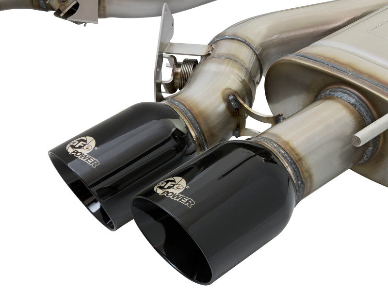 aFe MACHForce XP 3in 304SS Cat Back Exhaust s/ Black Tips 16-17 Cadillac ATS-V V6-3.6L (tt) - 49-34078-B