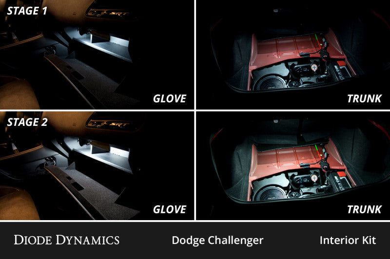 Diode Dynamics 09-14 Dodge Challenger Interior LED Kit Cool White Stage 1 - DD0623