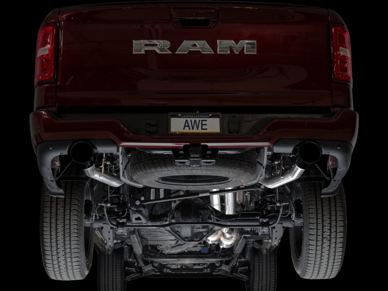 AWE 25+ RAM 1500 3.0TT 0FG Catback Touring Exhaust - Diamond Black Tips - 3015-33530