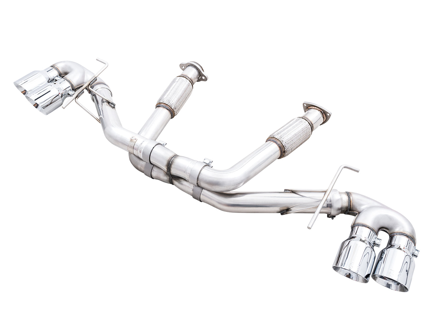 AWE Tuning 2020 Chevrolet Corvette (C8) Track Edition Exhaust - Quad Chrome Silver Tips - 3020-42080
