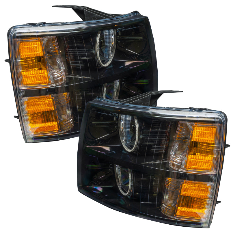 Oracle Lighting 07-13 Chevrolet Silverado Assembled Halo Headlights Round Style -Red SEE WARRANTY - 7105-003